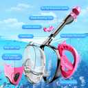 Full Face Snorkel Mask for Adults Teen, Snorkeling Gear with Detachable Camera Mount, Panoramic 180 View, Anti-Fog Anti-Leak Snorkling Set for Man and Women