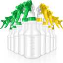 10 Pack Spray Bottles 16 oz Empty Water Spray Bottles for Cleaning Heavy Duty Refillable Squirt container with Measurements Adjustable Nozzle for Household(Yellow,Green,Stylish Style)