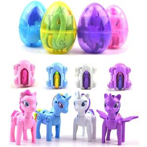 4 Pack Jumbo Unicorn Deformation Easter Eggs with Toys Inside for Kids Boys Girls Toddlers Easter Basket Stuffers Fillers Gifts Party Favors