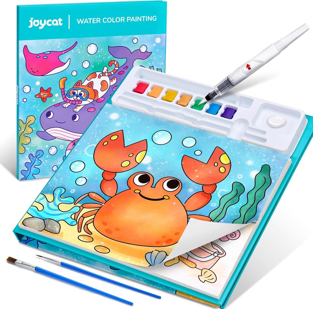 JoyCat Paint with Water Coloring Books for Toddlers, Watercolor Painting Sets for Kids Ages 3-5 4-8, Arts and Crafts Drawing Activities Toy Birthday Gifts for Boys Girls (Sea Animals)