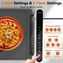 Food Warming Mat Electric Tray: Adjustable Silicone Heating Pad with 3 Temperature Settings 4 Timer Function Portable Roll Up Hot Plate for Buffets Party Gatherings Kitchen Countertop Black Gray