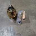 Duck Toilet Brush and Holder Set - Ceramic Bathroom Toilet Scrubber Brush Organizer with Wooden & Stainless SteelHandle, Gold Toilet Brush & Cute Duck Design for Bath Decor Storage