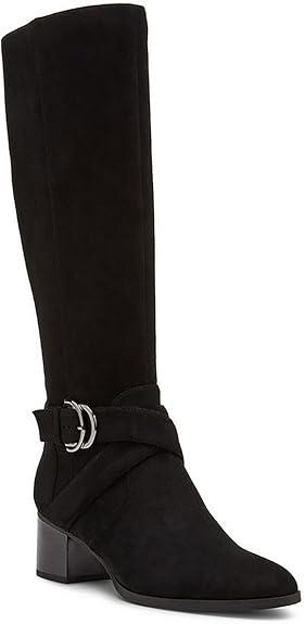 Anne Klein Womens Maelie Knee High Boots Black Microsuede 5.5