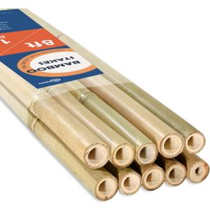8FT Bamboo Stakes Plant Stakes 1 Inch Thick Diameter Garden Stakes Heavy Duty for Plant Support Outdoor Climbing Plants Support Gardening Stakes 10 Pack