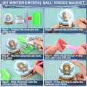 30 Pcs Winter Magnetic Diamond Art Decor Blue Crystal Ball Diamond Painting Magnets Kits Winter Adult DIY Art Fridge Magnet Refrigerator Sticker for Beginners Gifts Home Car Garage Decors