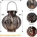 MAGGIFT 2 Pack Hanging Solar Lanterns Outdoor - Vintage Solar Powered Lantern for Outside - Waterproof Solar Lights for Yard Decor 6 Lumens, Copper