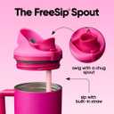 Owala FreeSip Tumbler Insulated Stainless Steel Water Bottle with Built-in Straw and Side Handle, For Travel, Work, School, and Sports, 40oz, BPA Free, Leak Proof, Read My Lips