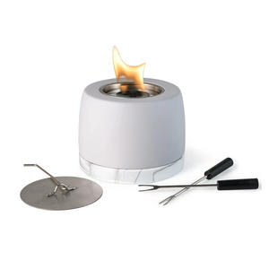 The Fisherman's Daughter Concrete Tabletop Fire Pit Set with 2 Smores Sticks - Balcony Decor Table Top Portable Rubbing Alcohol Fireplace Indoor Decor Outdoor Patio Decor Smokeless