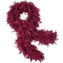 THARAHT Wine Red Chandelle Turkey Feather Boa 2 Yards 100g for DIY Craft Home Dancing Wedding Mardi Gras Party Halloween Costume Decoration Feather Boa