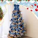 Hotop 12 Yards Frayed Velvet Ribbon, Blue 1.5 Inch Raw Edge Silk Velvet Ribbon Wide Handmade Fringe Fabric Ribbon for Gift Wrapping Bow Making DIY Crafts Party Decoration