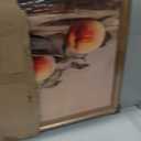 Vintage Peach Wall Art Antique Peaches in Rustic Bowl Oil Painging Poster Retro Fruit Decor Still Life Theme Picture Artwork for Cottage Kitchen Dining Room 36x24inch Gold Framed