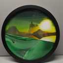 Wall Mount Moving Sand Art, 17.3'' Wall Mounted Rotate Sculpture 3D Deep Sea Sandscape Moving Display Round Glass Sandscape Moving Flowing Sand Frame, Wall Art Decor for Home Office