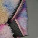 Xexsin Round Fluffy Rugs 6Ft for Girls Bedroom, Dark Rainbow Shag Circle Kids Rug Non-Slip for Bedside Dorm Nursery Playroom, Soft Cute Area Rugs for Living Room Decor