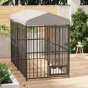 Large Outdoor Dog Kennel with Waterproof Cover, Large Dog House with Feeding Doors, Heavy Duty Dog Enclosures for Garden Backyard Courtyard846FT