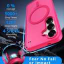 Vansdon for Samsung Galaxy S24 Case / S25 Case, Compatible with MagSafe, Magnetic Translucent Matte Slim Protective Cover with 1 Screen Protector - Military-Grade Drop Protection (Hot Pink)