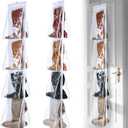 Windyun Sets 16 Large Clear Pockets Fabric Dual Sided Hanging Shoe Rack for Closets Hanging Shoe Organizer with Rotating Hanger Boot Organizer for Storage Men's and Woman's Boots(White)