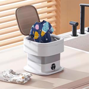 Portable Washing Machine,Mini Washer, 2-in-1 Smart Foldable Collapsible Washer, Small Washing Machine, for Baby Clothes, Underwear, Travel & Camping(Gray,18L)