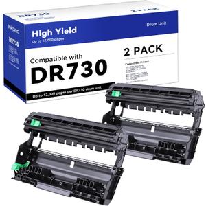 iNKPAD DR730 Drum Unit Compatible Replacement for DR-730 Drum Units to use with MFC-L2710DW MFC-L2750DW HL-L2390DW HL-L2395DW HL-L2350DW DCP-L2550DW HL-L2370DW Printers (2 Drum, NOT Toner)