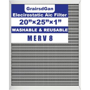 20x25x1 in. MERV 8 Reusable Washable HVAC Furnace Air Filter