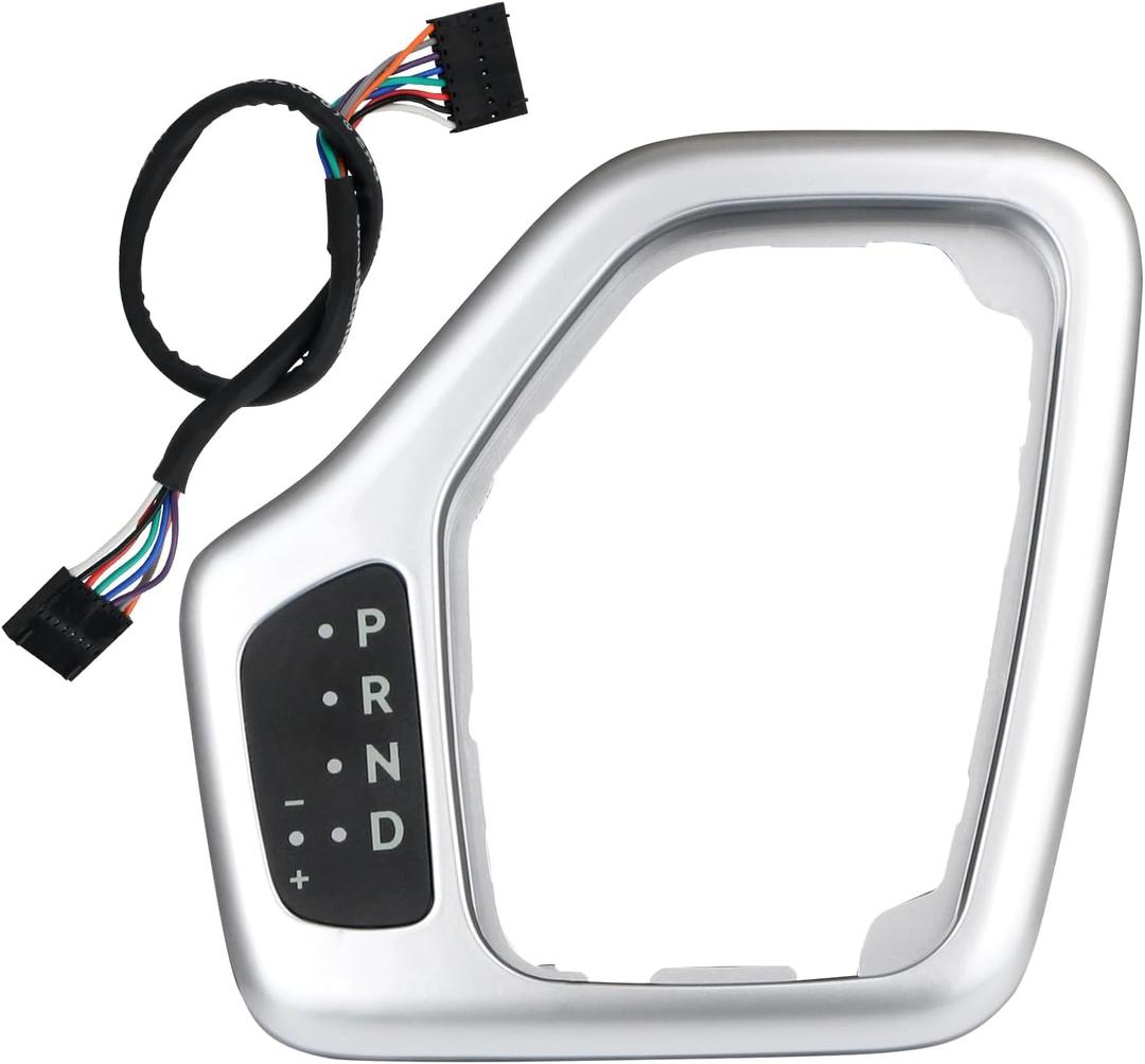 Transmission Shifter Bezel with Wire Harness 5YD27XSAAA 68413957AA 601-402 Silver for Gear Shift Compatible with 2014-2018 Jeep Cherokee Service Shifter Repair Accessories Parts