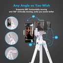 Fotopro 60" White Camera Tripod for iPhone with Remote Lightweight Aluminum Phone Tripod with 3-Way Pan Head, Adjustable Phone Mount & Carry Bag Portable Travel Tripod for Canon, GoPro, Vlogging