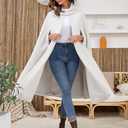 Gihuo Cape Poncho Women's Hooded Maxi Cloak Coat Winter Warm Long Cloak Cosplay Costumes Outerwear (Beige)