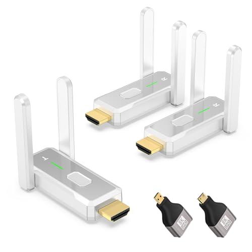 Wireless HDMI Transmitter and 2 Receivers, 500 FT/150M, 2.4G+5G Plug & Play, 1080P HD Audio and Video Transmission, Suitable for Laptops, Desktops, TV Boxes, Projectors to Monitors