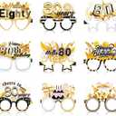 Konsait 80th Birthday Glasses - 18 Pack Photo Props for Man & Woman, Hello Eighty Cheers to 80 Years Party Favors