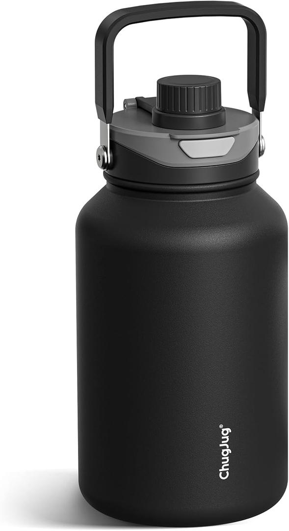 64oz Half Gallon Insulated Water Bottle with 2-in-1 Lid -Pop-up Straw&Chug, Thickened Stainless Steel Vacuum Metal Large Sports Water Jug/Flask (Cold for 48 Hrs) for Gym- Leakproof, BPA-Free