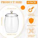 Nuogo 4 Pcs Plastic Candy and Cookie Jars with Lids Clear Cookie Container Candy Jars Large Airtight Apothecary Storage Organization for Wedding Home Kitchen Bar(42 oz)