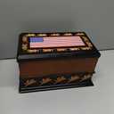 Urns for Ashes - Patriotic Cremation Urn with American Flag - Enduring Ashes Keepsake - Decorative Urns for a Lasting Tribute (Brown)