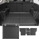 powoq Cargo Mat Compatible with 2010-2024 Toyota 4Runner Back Seat Protector Replacement for 2010-2024 Toyota 4Runner 5 Seater Accessories (Fit W/O Sliding Tray, Rear Backrest Mats+Rear Trunk Mat)