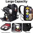 SHRRADOO Extra Large 50L Travel Laptop Backpack with combination lock, College High School Backpack Airline Approved Business Work Bag Fits 17 Inch Computer for Men Women