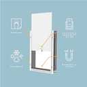Hakuna Pets Deluxe Aluminum Pet, Cat and Dog Door with 2-Way Locking Panel for Screens, Doors and Walls up to 2.8" Thick, Large, White
