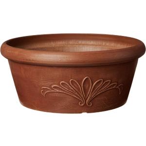 PSW Pot Collection TA30TC 12-inch Plastic/Stone/Wood Composite Bulb Pan Planter No Drainage Hole (Drillable), Shallow Indoor/Outer Pot for Succulents, Bonsai, Fairy Gardens, Herbs, Terra Cotta Color