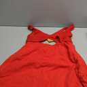 ReachMe Womens Cut Out Dresses Short Sleeveles Mini Dress Summer V Neck A Line Dresses Beach Vacation Dress(Red, S)