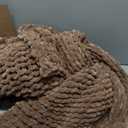 Maetoow Tighter Version Chenille Chunky Knit Blanket Throw 5x060 Inch, Handmade Warm & Cozy Blanket Couch, Bed, Home Decor, Soft Fleece Banket, Boho Thick Blankets and Giant Yarn Throws, Brown