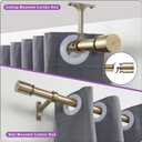 Curtain Rods for Windows 28 to 48 Inches - Aluminium Finials and Brackets - 1 Inch Decorative Window Rods - Adjustable Heavy Duty Curtain Rod - Wall & Ceiling Mounted - Antique Bronze Finish