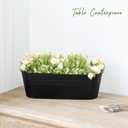 Dahey 4 Pcs Metal Hanging Flower Pots for Railing Fence Outdoor Planter 15.7 Inch Hanging Bucket Pots Countryside Window Flower Plant Holder with Detachable Hooks for Garden Yard Home Decor,Black