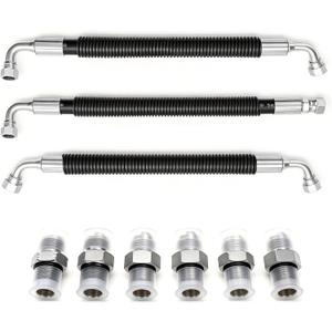High Pressure Oil Pump (HPOP) Hoses & Crossover Line Kit - Dual Braided Steel Replacement for 1999-2003 Ford 7.3L Powerstroke (F-250/F-350/F-450/F-550 Super Duty, Excursion)