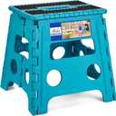ACKO Folding Step Stool - 13" Premium Heavy Duty Foldable Stool for Adults, Kitchen Garden Bathroom Stepping Stool (1 Pack) (13 Inch, Dot Blue)