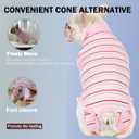 Sebdtico Recovery Suit for Dogs,Dog Surgery Suit Female Spay,Soft Dog Onesie for Surgery Female,Dog Cone Alternative Surgical Recovery Suit Female,Abdominal Wounds Licking Anti Suit for Dogs,Striped Pink, S(Back11.8-13.8"Chest16-18.9"Weight8.5-15lb)