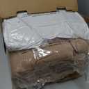 Bedsure Comforter King Size 5 Pieces - King Size Comforter Set with Fleece Throw Blanket and Decorative Pillow, Lightweiget Bedding Comforter Sets, All Season Bedding Sets, Khaki (02 - Khaki Striped)