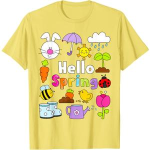Hello Spring and Easter Day 2026 Bunny Hello Spring Toddler T-Shirt, 2T