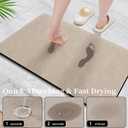 Bath Mat 24x17 - Diatomaceous Earth Bath Mat Quick Dry Absorbing Bathroom Rugs Rubber Non Slip Thin Bathroom Mat Fit Under Door, Taupe
