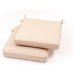 Outdoor Chair Cushions Set of 2 - Weather Resistant Patio Cushions with Sunbrella Fabric - UV Protection Seat Cushion Set - 20" x 18" x 3" in Antique Beige