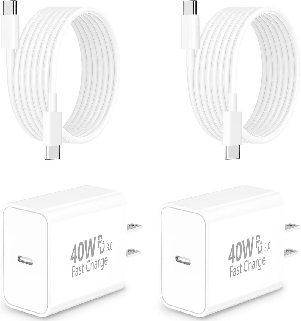 [Apple MFi Certified] iPhone 17 Charger Fast Charging, Rombica 4Pack 40W USB-C Charger Type-C Wall Chargers Dynamic Power Adapter + 6FT Type-C Cable for iPhone 17/17 Pro/17 Pro Max/16/15/iPad/AirPods