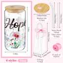 Mumufy 8 Sets Christian Glass Cups with Clear Gift Bag 16 oz Reusable Pink Iced Coffee Mugs Aesthetic Cute Tumbler with Lids and Straws, Gifts for Girls Women Bridesmaid