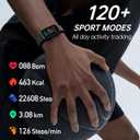 Health Fitness Tracker with 24/7 Heart Rate, Smart Watch with Blood Pressure and Blood Oxy-gen Monitor, Built-in 120+ Sport Mode, Sleep Tracking Waterproof Activity Tracker for Women Men