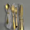 PHILIPALA 40 Piece Gold Silverware Set, Stainless Steel Flatware Set for 8 Food Grade Cutlery Utensil Set Include Knife Fork Spoon Mirror Polished Dishwasher Safe